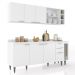 Armário de Cozinha Com Tampo CP11 200cm Pérola Branco Z34     - Mpozenato