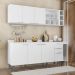 Armário de Cozinha Com Tampo CP11 200cm Pérola Branco Z34     - Mpozenato