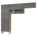 Armário de Cozinha Compacta 221cm Vivian Freijó/Gris Z06 - Mpozenato