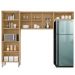 Armário de Cozinha Compacta 251cm Louis K02 Freijó/Gris - Mpozenato