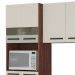 Armário de Cozinha Compacta 251cm Louis K02 Nogueira/Off - Mpozenato