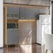 Armário de Cozinha Compacta 251cm Louis Plus Freijó/Gris Z06 - Mpozenato