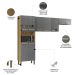 Armário de Cozinha Compacta 251cm Louis Plus Freijó/Gris Z06 - Mpozenato