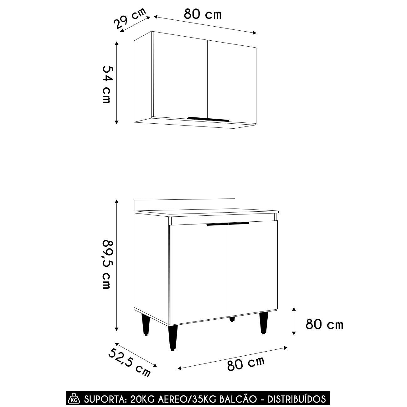 Armário de Cozinha e Balcão Cooktop Pérola Z34 Freijó/Grafite - Mpozenato