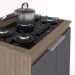 Armário de Cozinha e Balcão Cooktop Pérola Z34 Freijó/Grafite - Mpozenato