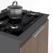 Armário de Cozinha e Balcão Cooktop Pérola Z34 Grafite/Freijó - Mpozenato