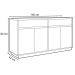 Balcão Aparador Buffet 4 Portas 2 Gavetas 100% MDF Anne N02 Ypê/Preto - Mpozenato