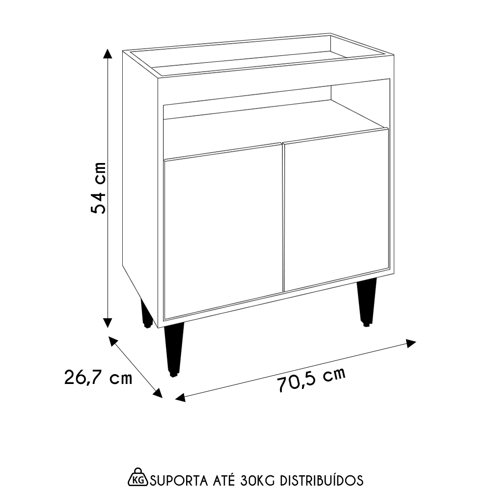 Balcão Aparador Buffet Cantinho do Café 71cm Lice Z34 Freijó - Mpozenato