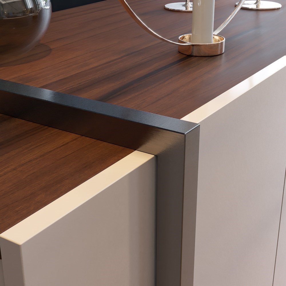 Balcão Buffet Para Sala De Jantar 4 Portas Ipanema C05 Off White/Nogueira - Mpozenato