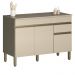 Balcão Gabinete 3 Portas com Pia 120cm Lina K02 Vanilla - Mpozenato