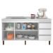 Balcão Gabinete Com Pia 160cm 3 Portas Karen P14 Branco - Mpozenato