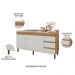 Balcão Gabinete Com Pia 160cm 3 Portas Karen P14 Nature/Off White - Mpozenato