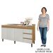 Balcão Gabinete Com Pia 160cm 3 Portas Karen P14 Nature/Off White - Mpozenato