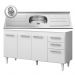 Balcão Gabinete Lis e Pia Inox 150cm 4 Portas L03 Lis - Mpozenato