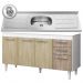 Balcão Gabinete Lis e Pia Inox 150cm 4 Portas L03 Lis - Mpozenato