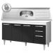 Balcão Gabinete Lis e Pia Inox 150cm 4 Portas L03 Lis - Mpozenato