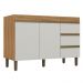 Balcão Gabinete Para Pia 120cm Sem Tampo 2 Portas Karen P14 Nature/Off White - Mpozenato