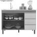 Balcão Gabinete Para Pia 120cm Sem Tampo 2 Portas Karen P14 Nature/Off White - Mpozenato