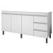 Balcão Gabinete Para Pia 160cm Sem Tampo 3 Portas Karen Z49 Branco - Mpozenato