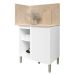 Balcão de Canto Reto Com Tampo e Painel 94cm Minsk Branco Z06 - Mpozenato