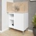 Balcão de Canto Reto Com Tampo e Painel 94cm Minsk Branco Z06 - Mpozenato