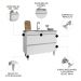 Balcão de Cozinha Com Pia Inox 100cm Julia Z34 Branco       - Mpozenato