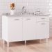 Balcão de Cozinha Com Pia Inox 120cm Classic P11 Branco - Mpozenato