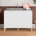 Balcão de Cozinha Com Pia Inox 120cm Minsk K02 Branco - Mpozenato
