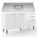 Balcão de Cozinha Com Pia Inox 150cm Pérola Z34 Branco      - Mpozenato
