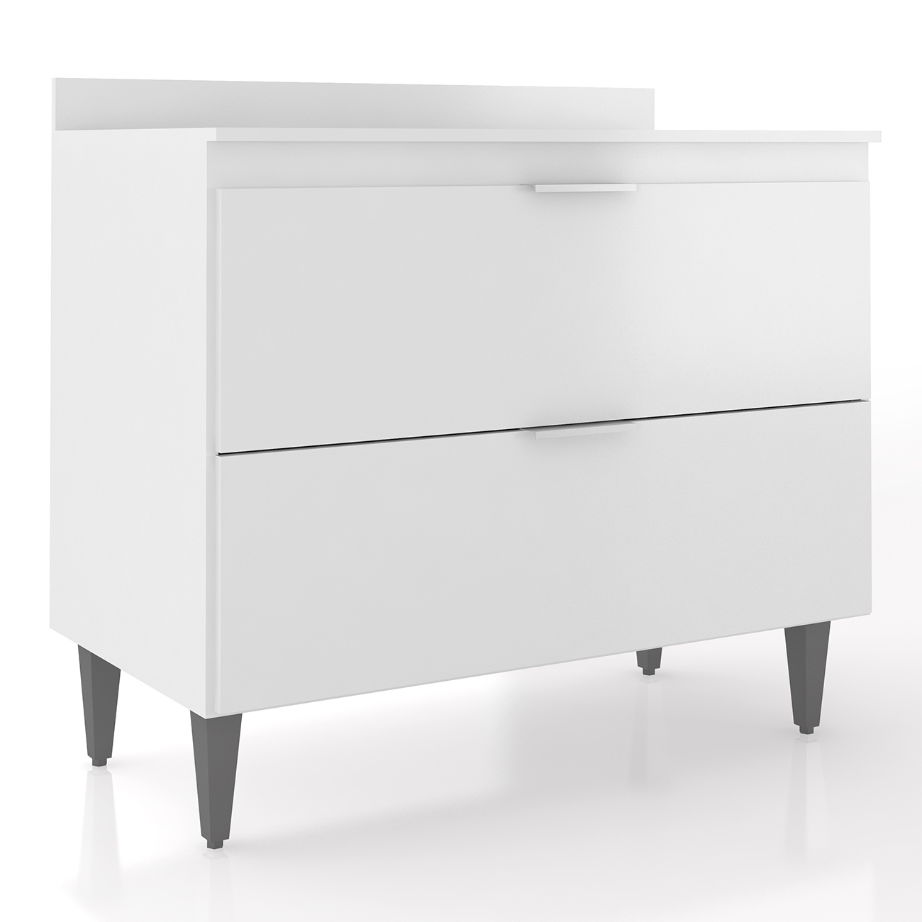 Balcão de Cozinha Com Tampo 100cm Pérola Branco Z34         - Mpozenato