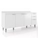 Balcão de Cozinha Com Tampo 180cm Pérola Branco Z34         - Mpozenato