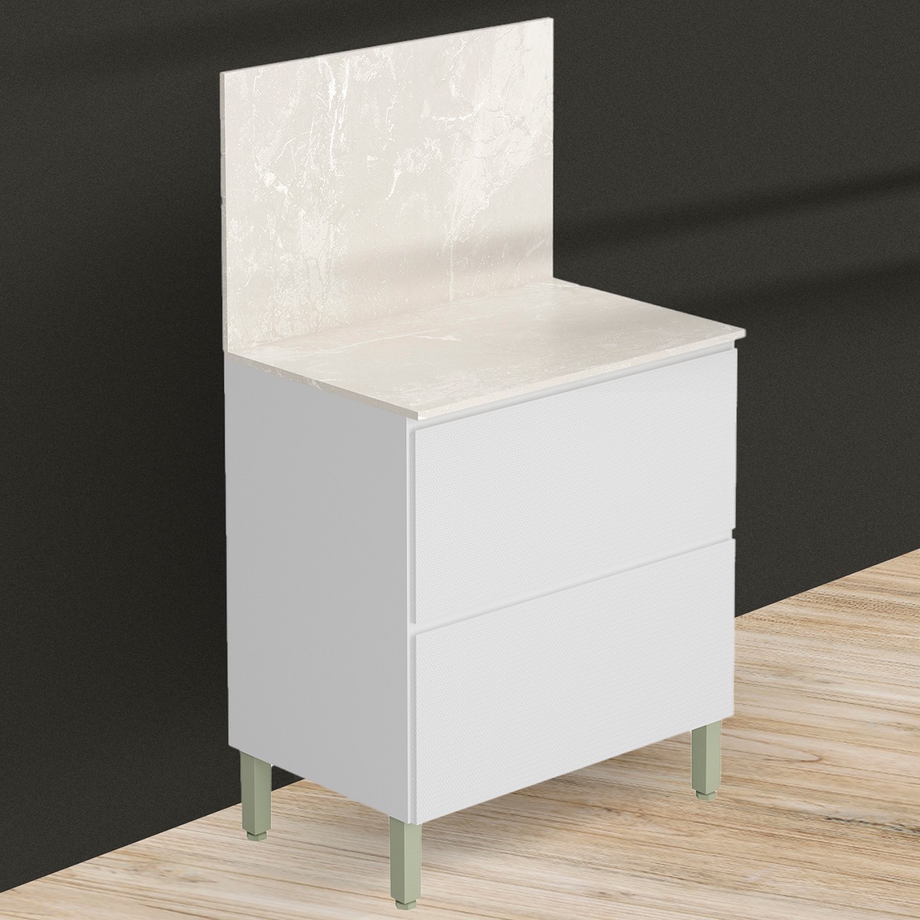 Balcão de Cozinha Com Tampo 80cm 1 Porta Minsk K02 Branco - Mpozenato