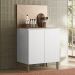 Balcão de Cozinha Com Tampo 80cm 2 Portas Minsk Branco Z06 - Mpozenato