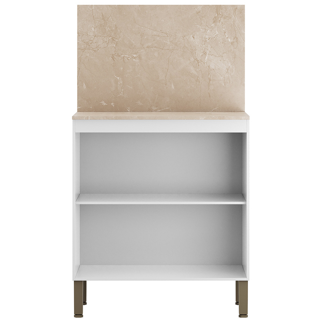 Balcão de Cozinha Com Tampo 80cm 2 Portas Minsk Branco Z06 - Mpozenato