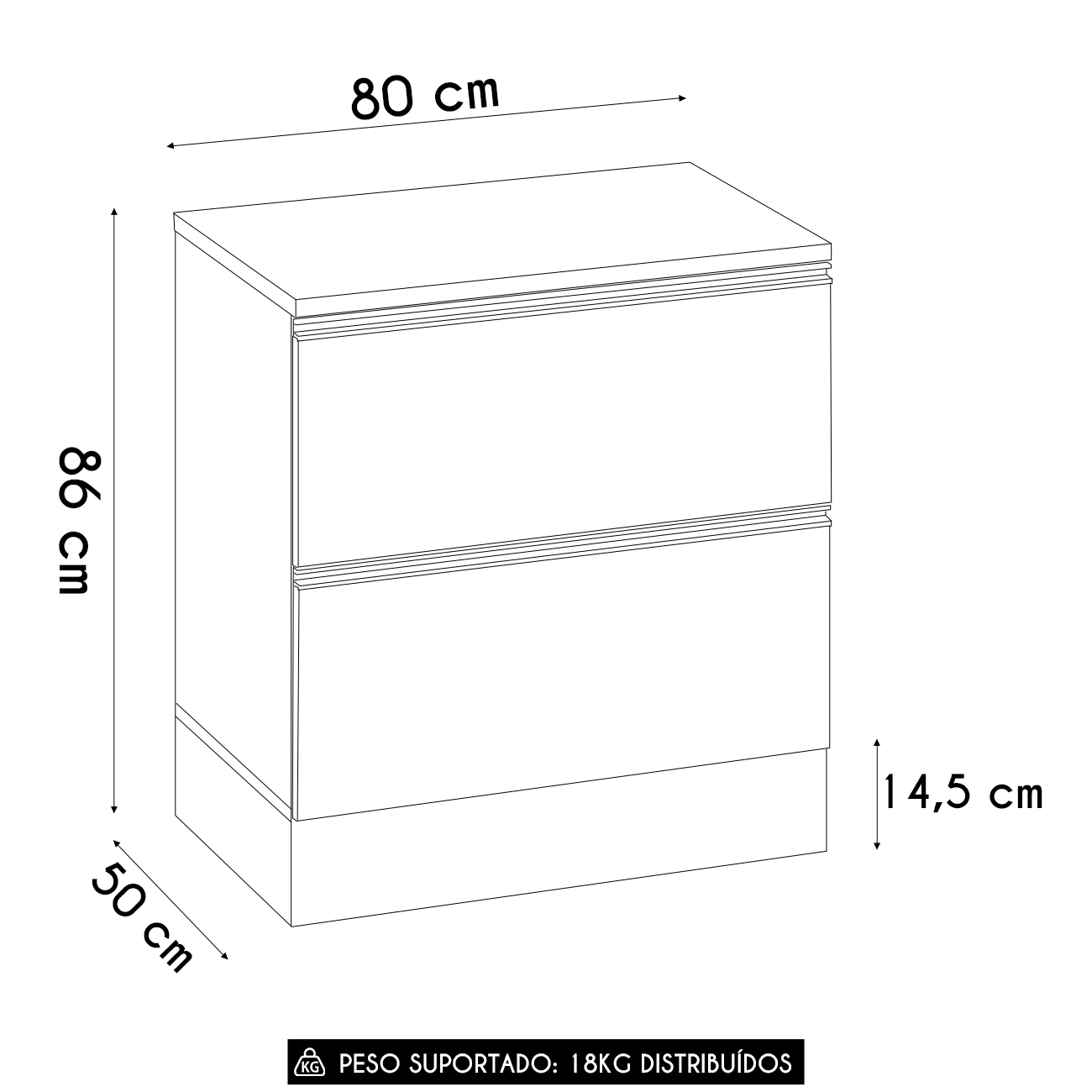 Balcão de Cozinha Cooktop 80cm Grace Grafite Z44            - Mpozenato
