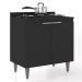 Balcão de Cozinha Para Cooktop 80cm Pérola Z34 Preto        - Mpozenato