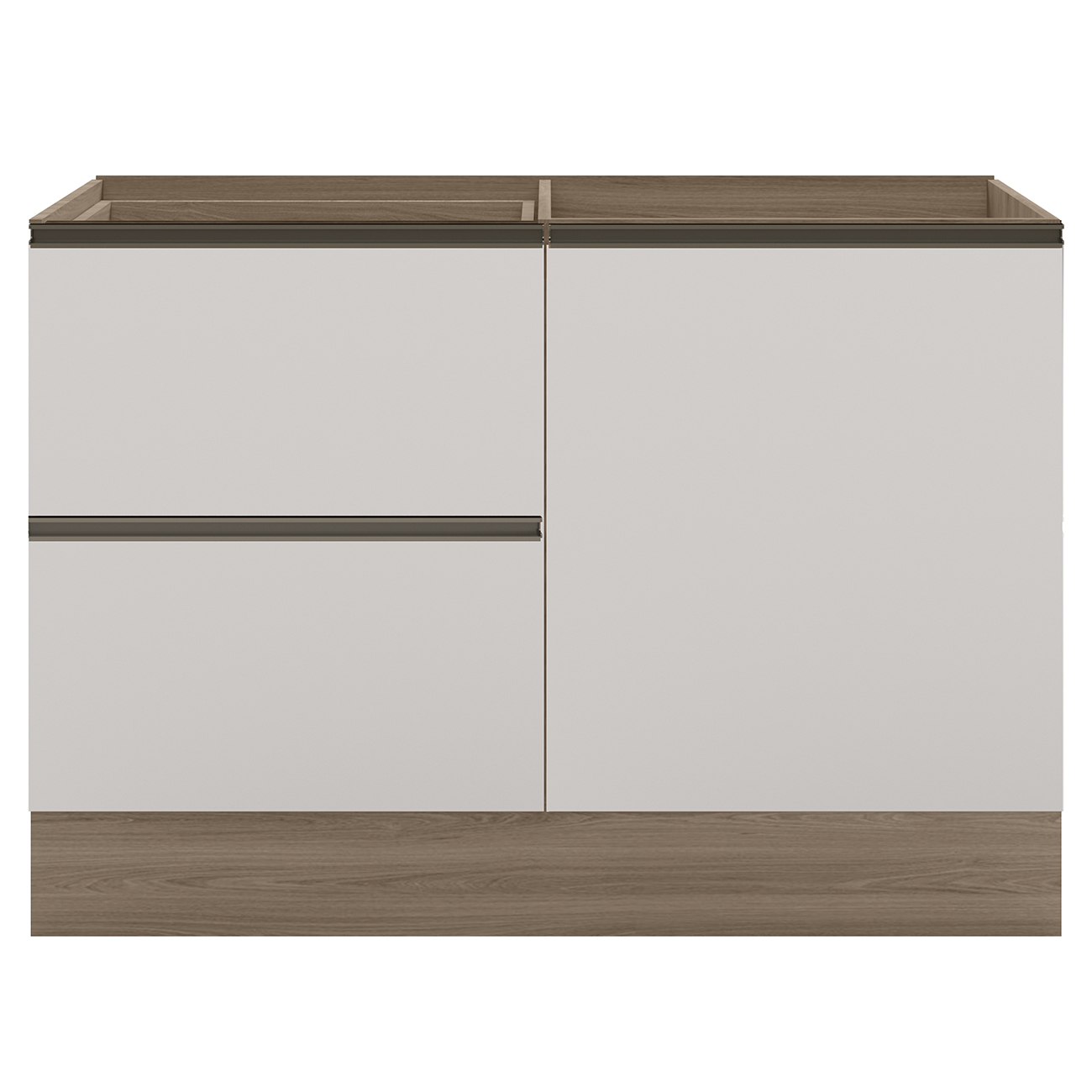 Balcão de Cozinha Para Pia 120cm Grace Carvalho Oak/Off White Z44 - Mpozenato