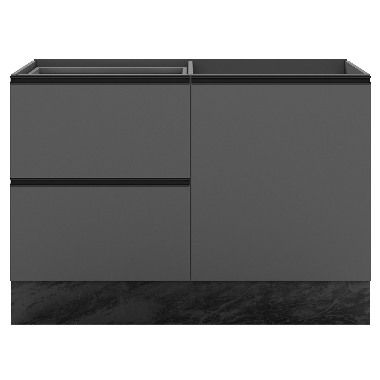 Balcão de Cozinha Para Pia 120cm Grace Grafite Z44          - Mpozenato