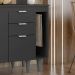 Balcão de Cozinha Porta Pano 20cm Pérola Z34 Preto          - Mpozenato
