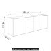 Balcão de Cozinha Suspenso 118cm 4 Portas Monna Branco Z34  - Mpozenato