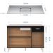 Balcão de Cozinha com Pia Inox 120cm 3 Portas Classic P11 Preto - Mpozenato