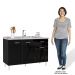 Balcão de Cozinha com Pia Inox 120cm 3 Portas Classic P11 Preto - Mpozenato