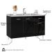 Balcão de Cozinha com Pia Inox 120cm 3 Portas Classic P11 Preto - Mpozenato