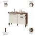 Balcão de Cozinha com Tampo 120cm Louis K02 Nogueira/Off - Mpozenato