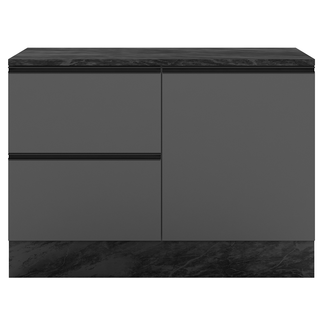 Balcão de Cozinha e Tampo 120cm Grace Grafite Z44           - Mpozenato