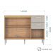 Balcão de Cozinha para Pia 120cm 3 Portas 2 Gavetas Livy P11 Damasco/Off White - Mpozenato