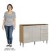 Balcão de Cozinha para Pia 120cm 3 Portas 2 Gavetas Livy P11 Damasco/Off White - Mpozenato