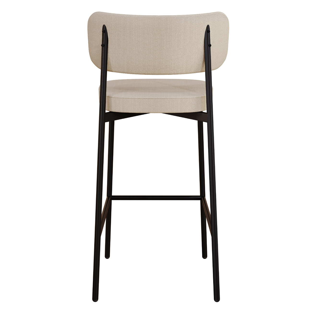 Banqueta Alta Bar Estofada Kit 2 Ella M25 Linho Areia - Mpozenato