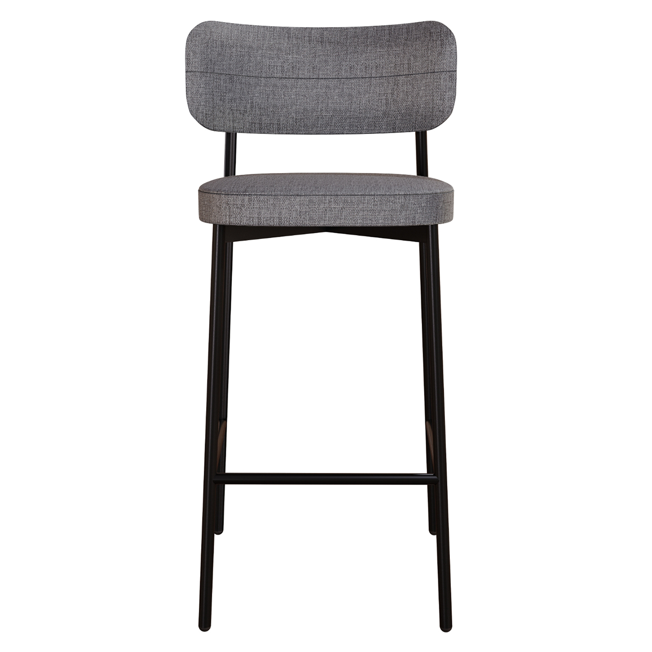 Banqueta Alta Bar Estofada Kit 2 Ella M25 Linho Cinza - Mpozenato
