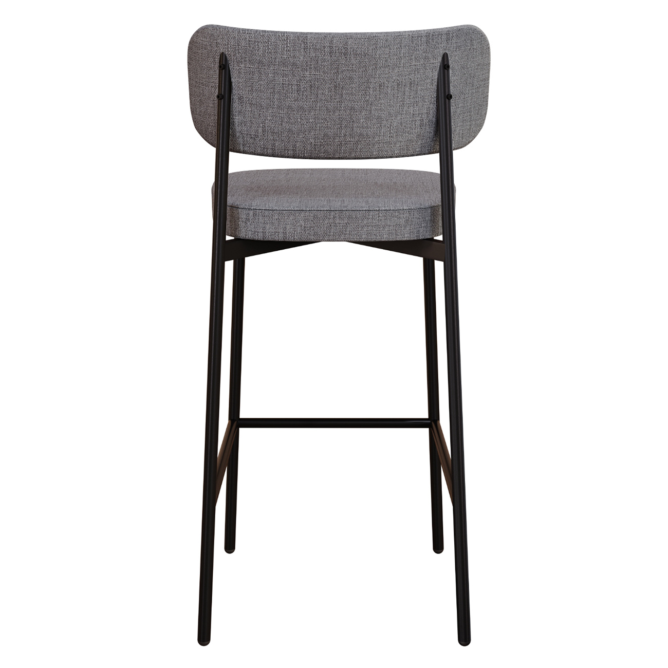 Banqueta Alta Bar Estofada Kit 2 Ella M25 Linho Cinza - Mpozenato